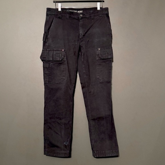 Duluth Trading Co Men’s Black Fire Hose Slim Fit Cargo Pants 36x32 Soft Black - Picture 4 of 14